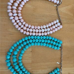 BaubleBar- Sugarfix Pink and Turquoise Beaded Necklaces